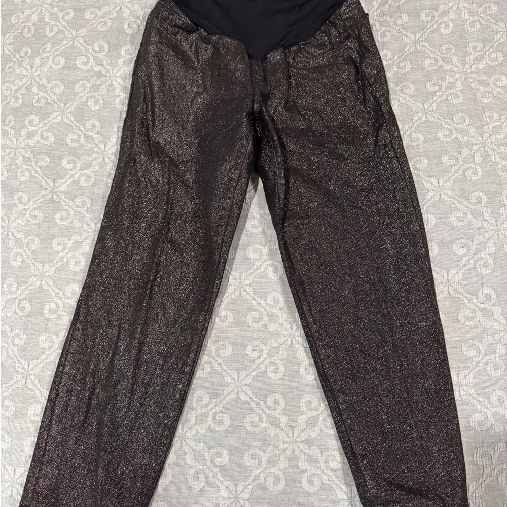 Shimmering Black Maternity Pants
